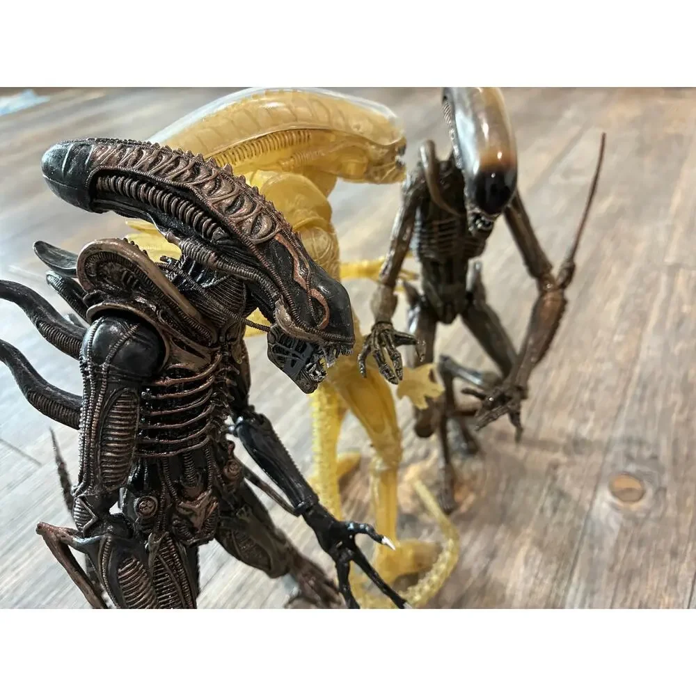 NECA Aliens Xenomorph Action Figures, bundle of 3 w/ articulated joints, 9 in.